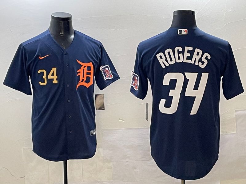 Men Detroit Tigers #34 Rogers Drak Blue Game 2025 Nike MLB Jersey style 2